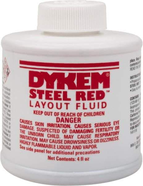 Dykem - Red Layout Fluid - 4 Ounce Brush Top Can - Caliber Tooling