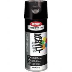 Krylon - Black, 12 oz Net Fill, Gloss, Lacquer Spray Paint - 15 to 20 Sq Ft per Can, 16 oz Container, Use on Cabinets, Color Coding Steel & Lumber, Conduits, Drums, Ducts, Fabric, Furniture, Motors, Pipelines, Tools - Caliber Tooling