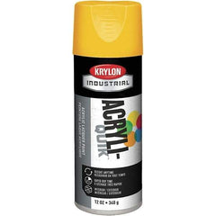 Krylon - OSHA Yellow, 12 oz Net Fill, Gloss, Enamel Spray Paint - 15 to 20 Sq Ft per Can, 12 oz Container, Use on Ceramics, Glass, Metal, Plaster, Wood - Caliber Tooling