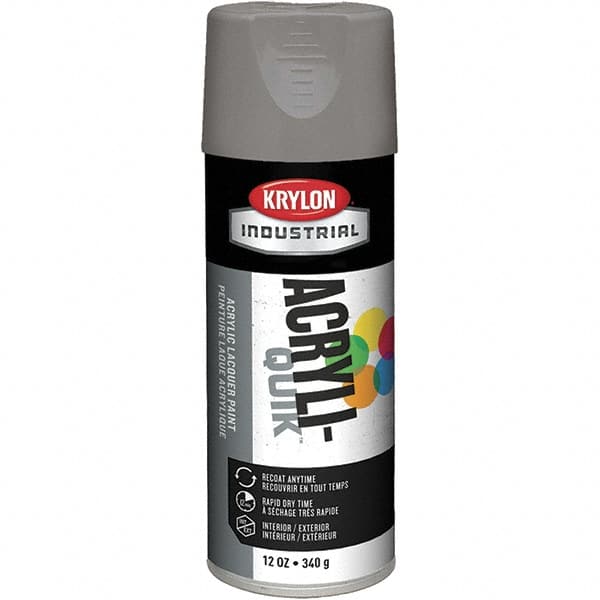 Krylon - Smoke Gray, 12 oz Net Fill, Gloss, Lacquer Spray Paint - 15 to 20 Sq Ft per Can, 16 oz Container, Use on Cabinets, Color Coding Steel & Lumber, Conduits, Drums, Ducts, Furniture, Motors, Pipelines, Tools - Caliber Tooling