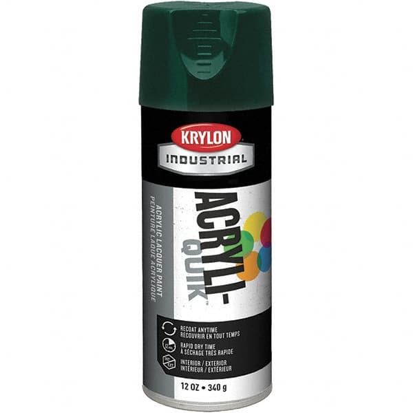 Krylon - Hunter Green, 12 oz Net Fill, Gloss, Lacquer Spray Paint - 15 to 20 Sq Ft per Can, 16 oz Container, Use on Cabinets, Color Coding Steel & Lumber, Conduits, Drums, Ducts, Furniture, Motors, Pipelines, Tools - Caliber Tooling