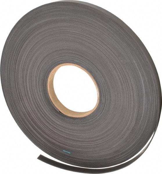 Mag-Mate - 100' Long x 1/2" Wide x 1/16" Thick Flexible Magnetic Strip - 6 Lb Max Pull Force, 3 Linear Ft/Lb Magnetic Pull Force, Plain Back - Caliber Tooling