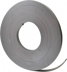 Mag-Mate - 100' Long x 3/4" Wide x 1/8" Thick Flexible Magnetic Strip - 12 Lb Max Pull Force, 14 Linear Ft/Lb Magnetic Pull Force, Plain Back - Caliber Tooling