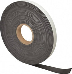 Mag-Mate - 100' Long x 1" Wide x 1/16" Thick Flexible Magnetic Strip - 12 Lb Max Pull Force, 6 Linear Ft/Lb Magnetic Pull Force, Adhesive Back - Caliber Tooling