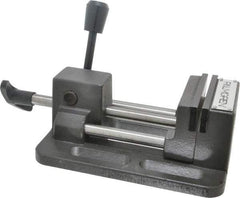 Palmgren - 3" Jaw Opening Capacity x 1" Throat Depth, Horizontal Drill Press Vise - 3" Wide Jaw, Stationary Base, Standard Speed, 12-1/4" OAL x 2-3/4" Overall Height - Caliber Tooling