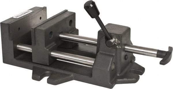 Palmgren - 6" Jaw Opening Capacity x 1-7/8" Throat Depth, Horizontal Drill Press Vise - 6" Wide Jaw, Stationary Base, Standard Speed, 14-1/2" OAL x 4-5/16" Overall Height - Caliber Tooling