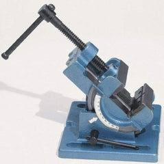 Palmgren - 4" Jaw Opening Capacity x 1-3/4" Throat Depth, Angle Drill Press Vise - 4" Wide Jaw, Stationary Base, Rapid Action, 7-3/8" OAL x 4-1/2" Overall Height - Caliber Tooling