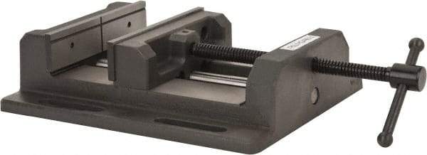 Palmgren - 8" Jaw Opening Capacity x 2" Throat Depth, Horizontal Drill Press Vise - 8" Wide Jaw, Stationary Base, Standard Speed, 15-1/2" OAL x 3-9/16" Overall Height - Caliber Tooling