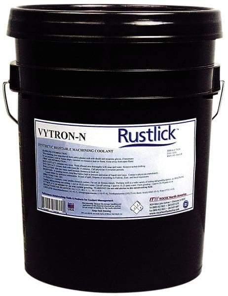 Rustlick - Rustlick Vytron-N, 5 Gal Pail Cutting & Grinding Fluid - Synthetic, For Drilling, Milling, Sawing, Tapping, Turning - Caliber Tooling