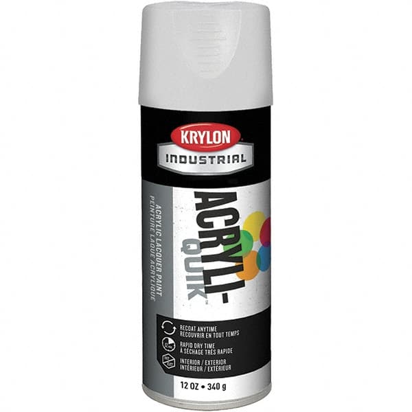 Krylon - White, 12 oz Net Fill, Semi Gloss, Lacquer Spray Paint - 15 to 20 Sq Ft per Can, 16 oz Container, Use on Cabinets, Color Coding Steel & Lumber, Conduits, Drums, Ducts, Furniture, Motors, Pipelines, Tools - Caliber Tooling