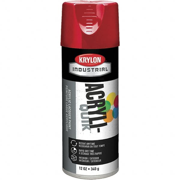 Krylon - Banner Red, Lacquer Spray Paint - 16 oz Container, Use on Cabinets, Color Coding Steel & Lumber, Conduits, Drums, Ducts, Furniture, Motors, Pipelines, Tools - Caliber Tooling