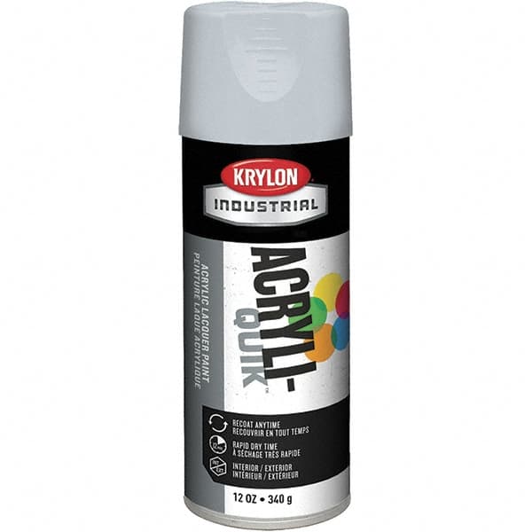 Krylon - Pewter Gray, 12 oz Net Fill, Gloss, Lacquer Spray Paint - 15 to 20 Sq Ft per Can, 16 oz Container, Use on Cabinets, Color Coding Steel & Lumber, Conduits, Drums, Ducts, Furniture, Motors, Pipelines, Tools - Caliber Tooling