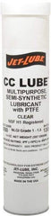 Jet-Lube - 14 oz Cartridge Synthetic General Purpose Grease - Clear, Food Grade, 400°F Max Temp, NLGIG 1-1/2, - Caliber Tooling