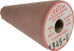 Cratex - 7/8" Max Diam x 1-1/4" Long, Taper, Rubberized Point - Fine Grade, Silicon Carbide, 1/4" Arbor Hole, Unmounted - Caliber Tooling