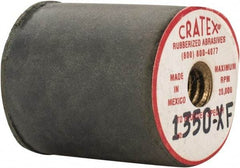 Cratex - 7/8" Max Diam x 1" Long, Cylinder, Rubberized Point - Very Fine Grade, Silicon Carbide, 1/4" Arbor Hole, Unmounted - Caliber Tooling