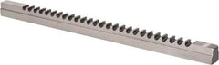Dumont Minute Man - 20mm Keyway Width, Style F-1, Keyway Broach - High Speed Steel, Bright Finish, 1" Broach Body Width, 1" to 6" LOC, 20-1/4" OAL, 8,800 Lbs Pressure for Max LOC - Caliber Tooling