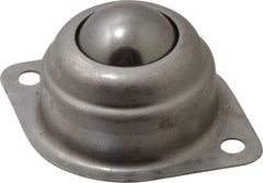 Value Collection - 1 Inch Diameter, Oval, Stainless Steel Ball Transfer - 1.1875 Inch Mount Height, 125 Lb. Capacity - Caliber Tooling