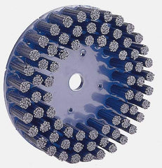 Weiler - 8" 120 Grit Silicon Carbide Crimped Disc Brush - Fine Grade, Plain Hole Connector, 1-1/2" Trim Length, 7/8" Arbor Hole - Caliber Tooling