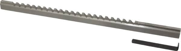 Value Collection - 3/16" Keyway Width, Style C, Keyway Broach - High Speed Steel, Bright Finish, 3/8" Broach Body Width, 25/64" to 2-1/2" LOC, 11-3/4" OAL - Caliber Tooling