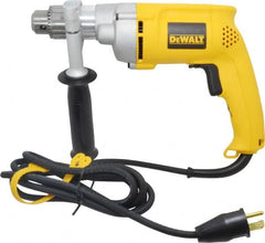 DeWALT - 1/2" Keyed Chuck, 0 to 1,000 RPM, Pistol Grip Handle Electric Drill - 7.8 Amps, 120 Volts, Reversible, Includes 360° Side Handle & Chuck Key with Holder - Caliber Tooling