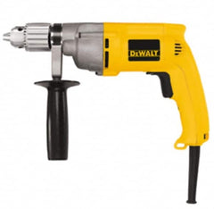 DeWALT - 1/2" Keyed Chuck, 0 to 600 RPM, Pistol Grip Handle Electric Drill - 7.8 Amps, 120 Volts, Reversible, Includes 360° Side Handle & Chuck Key with Holder - Caliber Tooling