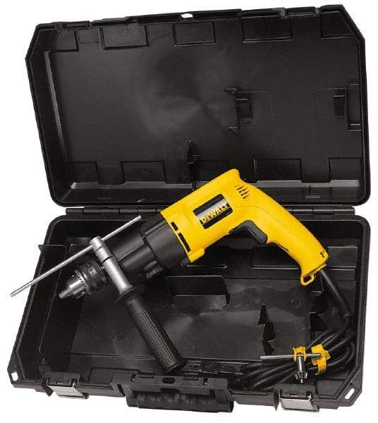 DeWALT - 1/2" Keyed Chuck Electric Hammer Drill - 0 to 46,000 BPM, 0 to 2,700 RPM, Reversible - Caliber Tooling