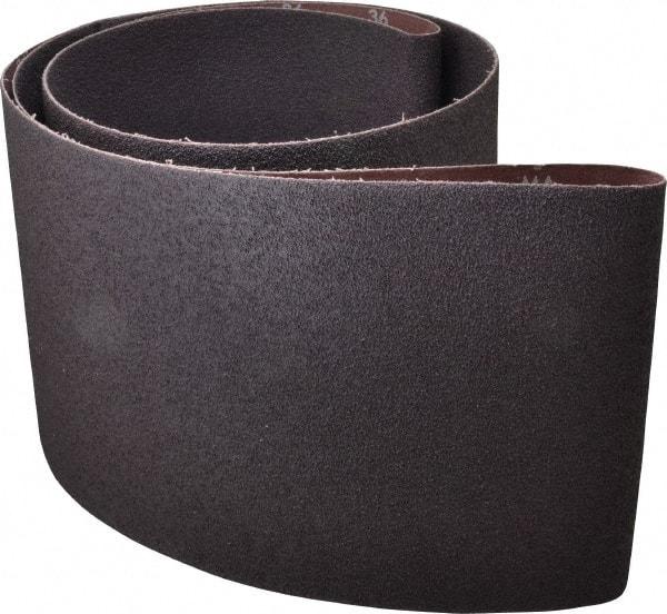Norton - 8" Wide x 107" OAL, 36 Grit, Aluminum Oxide Abrasive Belt - Aluminum Oxide, Very Coarse, Coated, X Weighted Cloth Backing, Series R228 - Caliber Tooling