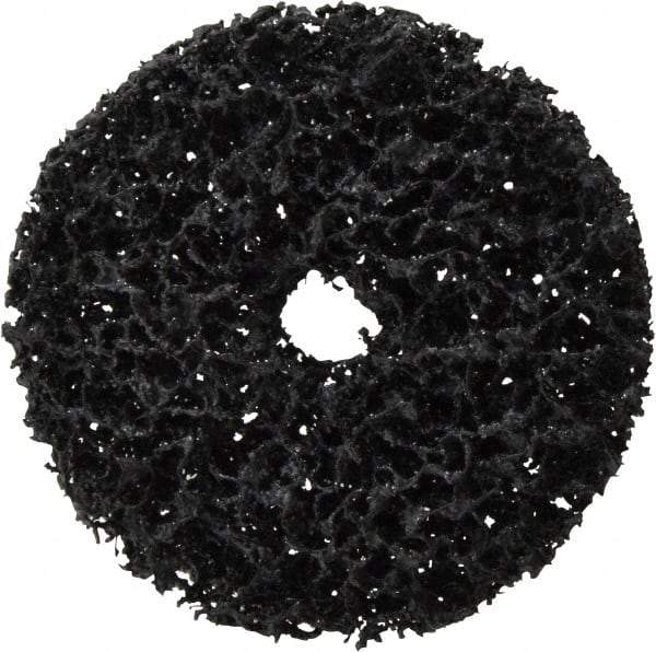 3M - 3" Very Coarse Grade Silicon Carbide Deburring Disc - 1/2" Center Hole, Arbor Connection, Black, 8,500 Max RPM - Caliber Tooling