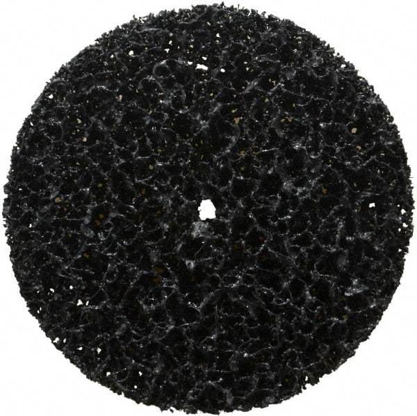 3M - 4" Very Coarse Grade Silicon Carbide Deburring Disc - 1/4" Center Hole, Arbor Connection, Black, 6,000 Max RPM - Caliber Tooling