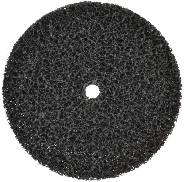 3M - 7" Very Coarse Grade Silicon Carbide Deburring Disc - 5/8" Center Hole, Arbor Connection, Black, 3,300 Max RPM - Caliber Tooling