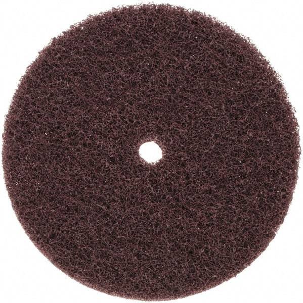 3M - 6" Medium Grade Aluminum Oxide Deburring Disc - 1/2" Center Hole, Arbor Connection, Maroon, 4,000 Max RPM - Caliber Tooling