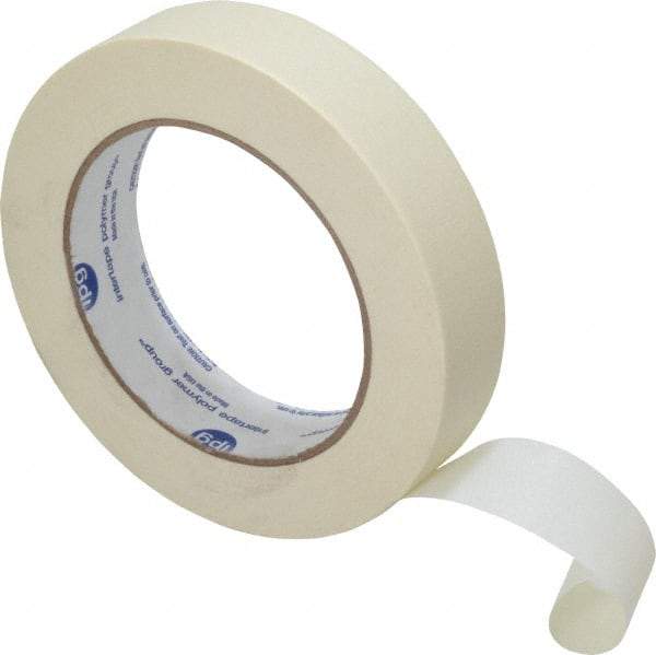 Intertape - 1" Wide x 60 Yd Long White Paper Masking Tape - Series PG500, 5 mil Thick, 21 In/Lb Tensile Strength - Caliber Tooling