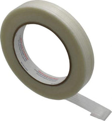 Intertape - 3/4" x 60 Yd Natural (Color) Rubber Adhesive Strapping Tape - Polyethylene Film Backing, 4 mil Thick, 100 Lb Tensile Strength, Series RG300 - Caliber Tooling