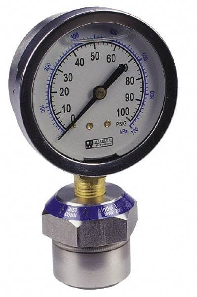 Value Collection - 600 Max psi, 2-1/2 Inch Dial Diameter, Stainless Steel Pressure Gauge Guard and Isolator - 2.5% Accuracy, 18-8 Material Grade - Caliber Tooling