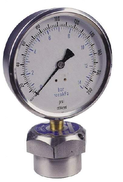 Value Collection - 1,000 Max psi, 4 Inch Dial Diameter, Stainless Steel Pressure Gauge Guard and Isolator - 1% Accuracy, 18-8 Material Grade - Caliber Tooling