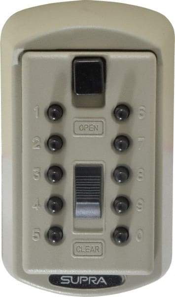 Supra - Push Button Combination, Slimline Key Safe - Brass Finish - Caliber Tooling