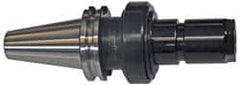 Parlec - CAT40 Taper, Series DA180, Double Angle Reamer Collet Chuck - 5.06 Inch Projection, 1/4 to 3/4 Inch Collet Capacity, Through Coolant - Exact Industrial Supply