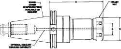 Parlec - CAT50 Taper, Series TG/PG 150, Single Angle Reamer Collet Chuck - 6-1/2 Inch Projection, 1/2 to 1-1/2 Inch Collet Capacity, Through Coolant - Exact Industrial Supply