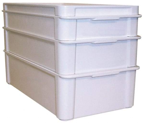 MFG Tray - 150 Lb Load Capacity White Fiberglass Tote Container - Stacking, 22" Long x 12" Wide x 1.3" High - Caliber Tooling