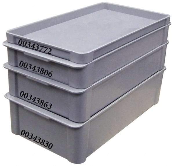 MFG Tray - 200 Lb Load Capacity Gray Fiberglass Tote Container - Stacking, 23.4" Long x 12" Wide x 3.1" High - Caliber Tooling