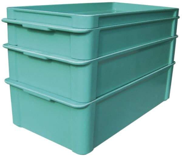 MFG Tray - 225 Lb Load Capacity Green Fiberglass Tote Container - Stacking, 23.4" Long x 12" Wide x 4.4" High - Caliber Tooling