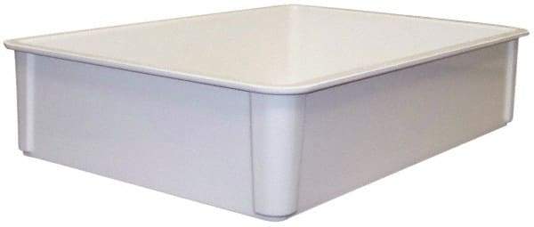 MFG Tray - 400 Lb Load Capacity White Fiberglass Tote Container - Stacking, 25.8" Long x 17.8" Wide x 6" High - Caliber Tooling