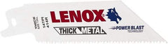 Lenox - 4" Long x 3/4" Thick, Bi-Metal Reciprocating Saw Blade - Tapered Profile, 14 TPI, Toothed Edge, Universal Shank - Caliber Tooling