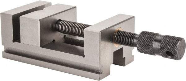 Value Collection - 2-3/8" Jaw Width, 2-3/16" Jaw Opening Capacity, 1" Jaw Height, Toolmaker's Vise - Flat Jaw, 4-3/8" OAL - Caliber Tooling