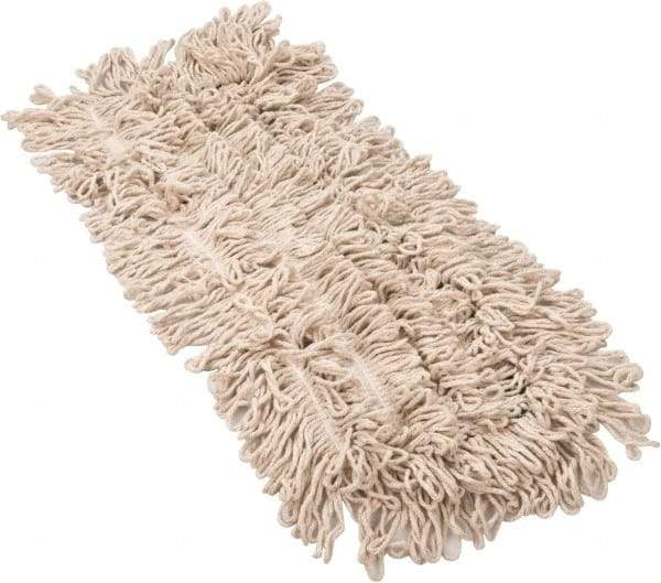 PRO-SOURCE - 24" Long x 5" Wide Yarn Blend Dust Mop Head - Snap-On, White, Looped Head, Launderable - Caliber Tooling