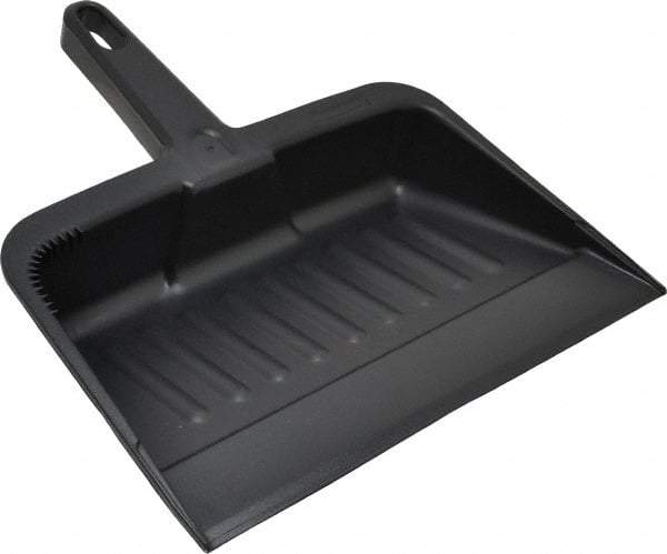 Rubbermaid - 12-1/4" Wide x 2-5/8" High, Handheld Dustpan - Plastic Body, 5" Plastic Handle, Black - Caliber Tooling