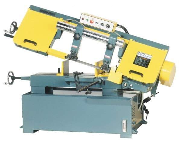 Enco - 10 x 17" Max Capacity, Manual Step Pulley Horizontal Bandsaw - 220/440 Volts, 2 hp, 3 Phase - Caliber Tooling