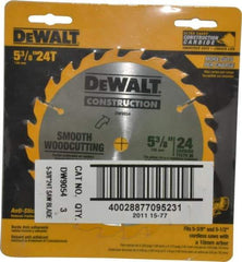 DeWALT - 5-3/8" Diam, 10mm Arbor Hole Diam, 24 Tooth Wet & Dry Cut Saw Blade - Carbide-Tipped, Smooth Action, Standard Round Arbor - Caliber Tooling