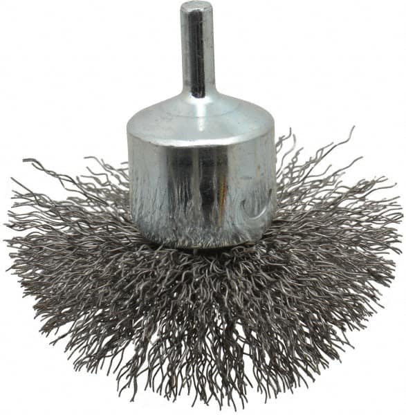 Anderson - 3" Brush Diam, Crimped, Flared End Brush - 1/4" Diam Shank, 16,000 Max RPM - Caliber Tooling