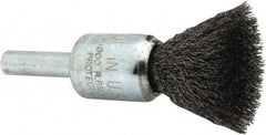 Anderson - 1/2" Brush Diam, Crimped, End Brush - 1/4" Diam Shank, 25,000 Max RPM - Caliber Tooling